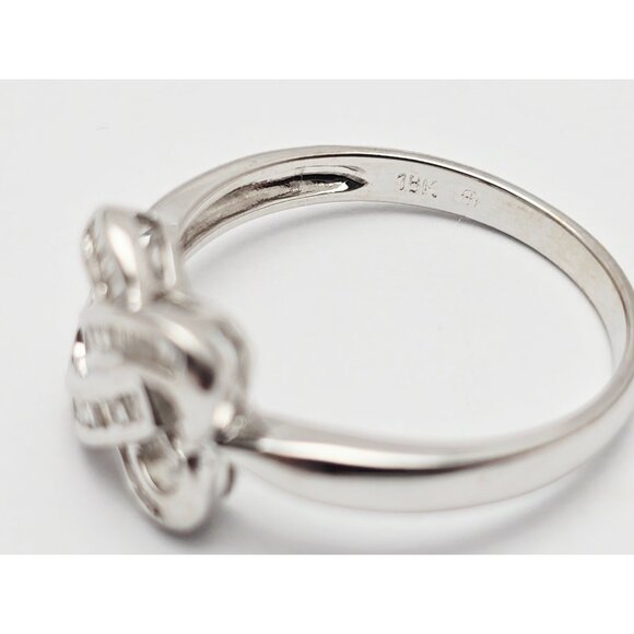 Unique 18K White Gold Designer Baguette Cut Diamond Interlocking Ring - Size 7 - Picture 13 of 16